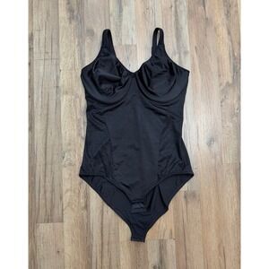 Bali Black Shapewear Bodysuit 40D Tummy Control Underwire Smoothing